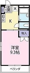 コーポカドタ 1Kの間取図画像