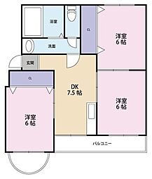 メゾン竹内 3DKの間取図画像