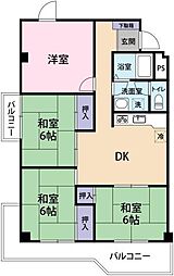 ベルグランド白亜 4DKの間取図画像