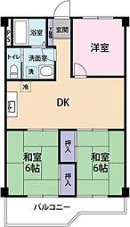 ベルグランド白亜 3DKの間取図画像
