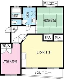 コーポ和 2LDKの間取図画像