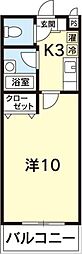 ププレ住吉 1Kの間取図画像