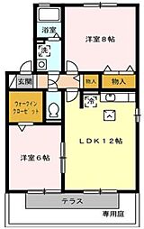 クウラージュC 2LDKの間取図画像