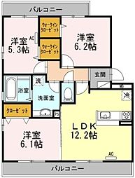 ラフィーナ 3LDKの間取図画像