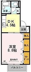 プレスティージュ211 1DKの間取図画像