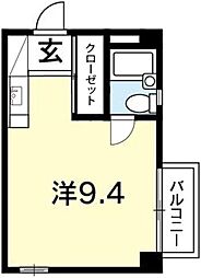 アメリカンパレス ワンルームの間取図画像
