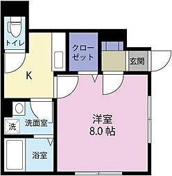 LivelyEight 1Kの間取図画像