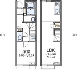 レオパレスソラリア 1LDKの間取図画像