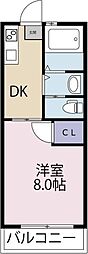 パレスヨーコー 1DKの間取図画像