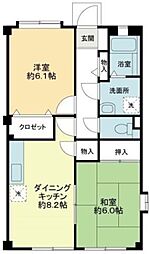 タカラハイツ 2DKの間取図画像