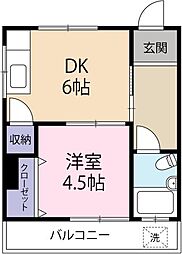 ことぶきマンション 1DKの間取図画像