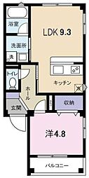 コンシェリアサコ 1LDKの間取図画像