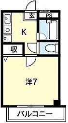 レジデンス佐古一番館 1Kの間取図画像