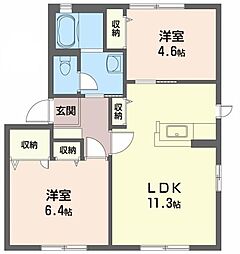 シャーメゾンエチュードC 2LDKの間取図画像