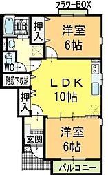 ディアス38 2LDKの間取図画像