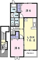 グレイスフルB 2LDKの間取図画像