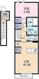 エンシアタウン1 1LDKの間取図画像