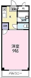 蔵本ハイツ2001 1Kの間取図画像