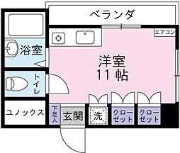 ハヤシビル ワンルームの間取図画像
