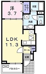 プレ・アヴェニューE 1LDKの間取図画像