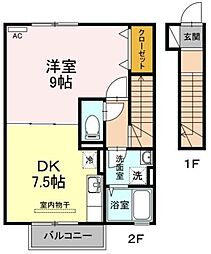 ポルテ 1DKの間取図画像