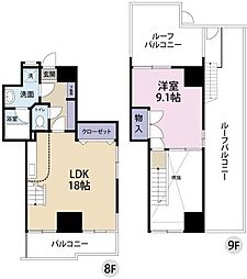 セルリアン・リヴ 1LDKの間取図画像