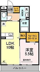 ルミエールE 1LDKの間取図画像