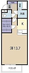 itsY's1 1Kの間取図画像