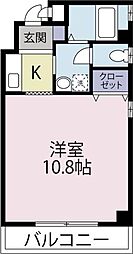 アビターレハイツ 1Kの間取図画像