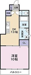 ビレント・アイ 1DKの間取図画像