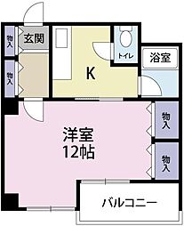 VistaGrande徳島駅前 1Kの間取図画像