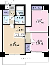 proud-g幸町 2LDKの間取図画像
