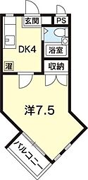 コーポアトリエ 1Kの間取図画像