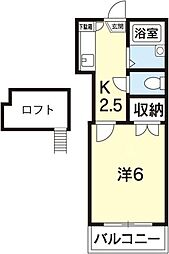 HelloLife 1Kの間取図画像