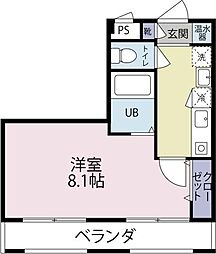 メゾンエレーヴ 1Kの間取図画像