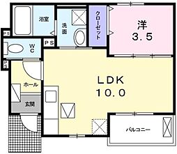 フローレンス 1LDKの間取図画像