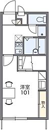 レオパレスリバーサイドタイラ 1Kの間取図画像