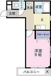 メゾン・ド・ハーレー佐古 1Kの間取図画像