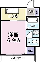 コーポ峰 1Kの間取図画像