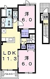 ルネッサ 2LDKの間取図画像