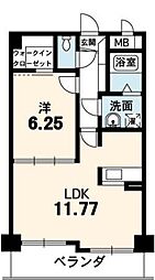 Cube-g西船場 1LDKの間取図画像