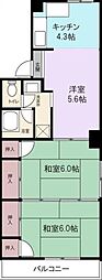 田中ビル 2DKの間取図画像