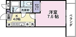 フィールド・オブ・ウィステリア 1Kの間取図画像