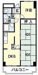 マンワール南末広 3DKの間取図画像