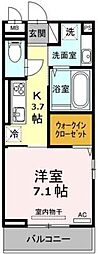 アイリーブ南佐古 1Kの間取図画像