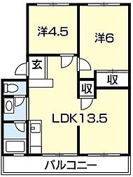 金沢マンション 2LDKの間取図画像