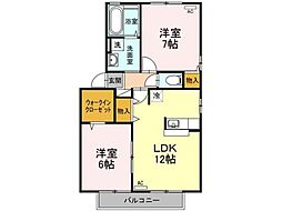 リヴェールE 2LDKの間取図画像