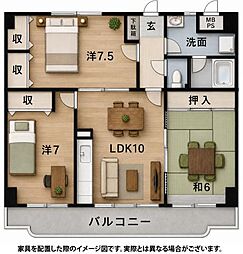 サンライズアベニュー 3LDKの間取図画像