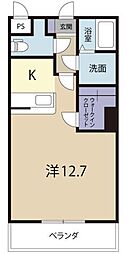 itsY's1 1Kの間取図画像