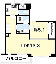 Cube-g中通町 1LDKの間取図画像